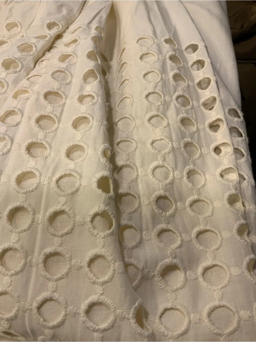 Jennifer n Grace Cream Eyelet Maxi Skirt with Elastic Waist